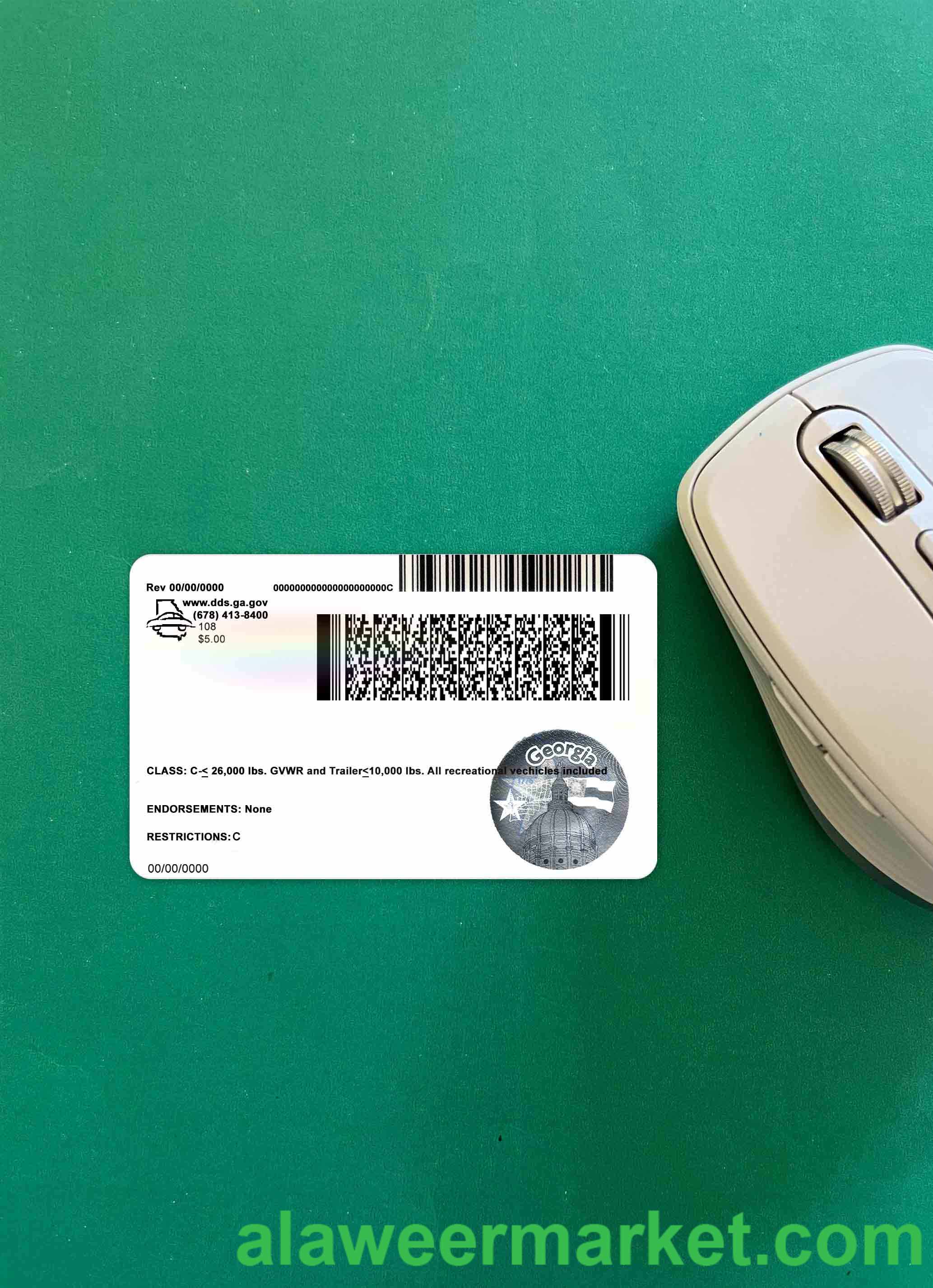USA Georgia driving license under 21 2017-2019 photolook BACK